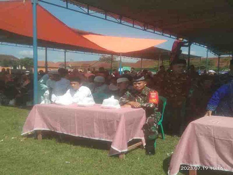Babinsa Madukara Hadiri Pengajian Akbar Dalam Rangka Menyambut Tahun Baru Islam 1445 H