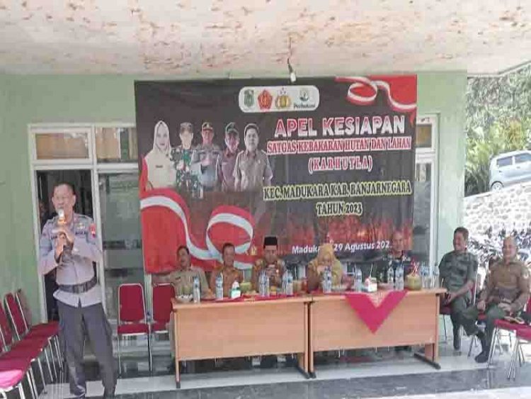 Babinsa Koramil Madukara Ikuti Apel Kesiapan Antisipasi Karhutla