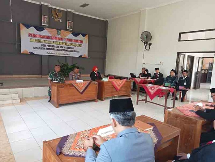 Babinsa Hadiri Pelantikan Badan Permusyawaratan Desa (BPD).