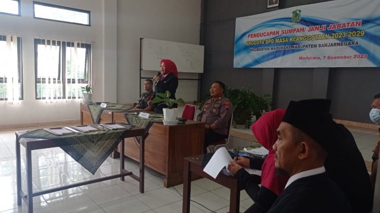 Babinsa Koramil 14/Madukara Hadiri Pelantikan Badan Permusyawaratan Desa