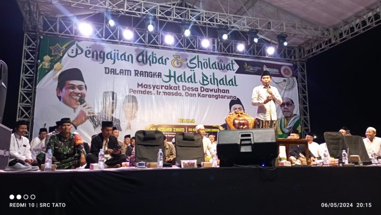 Wakili Danramil, Babinsa Madukara Hadiri Pengajian Akbar dan Halal Bi Halal Di Desa Binaan. 