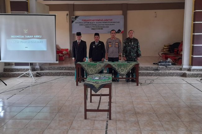 Danramil Hadiri Pengambilan sumpah Jabatan  Anggota Antar Waktu BPD Desa Limbangan