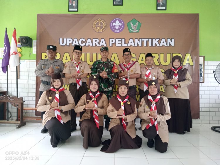 Babinsa Hadiri Pelantikan dan Pengukuhan Pramuka Garuda di kecamatan Madukara.