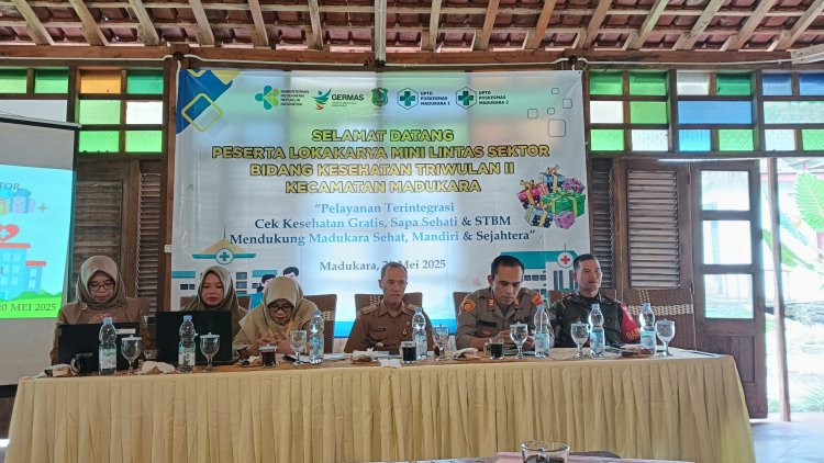 Mewakili Danramil, Babinsa Koramil 14/ Madukara Hadiri Lokakarya Mini Linsek TW ll UPTD Puskesmas Madukara